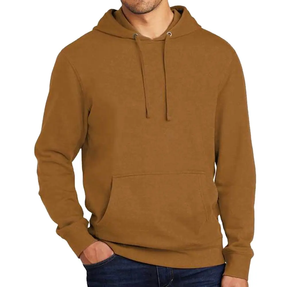 Sudaderas con capucha ajustadas para hombre, de algodón y forro polar, de doble bolsillo, Color piel