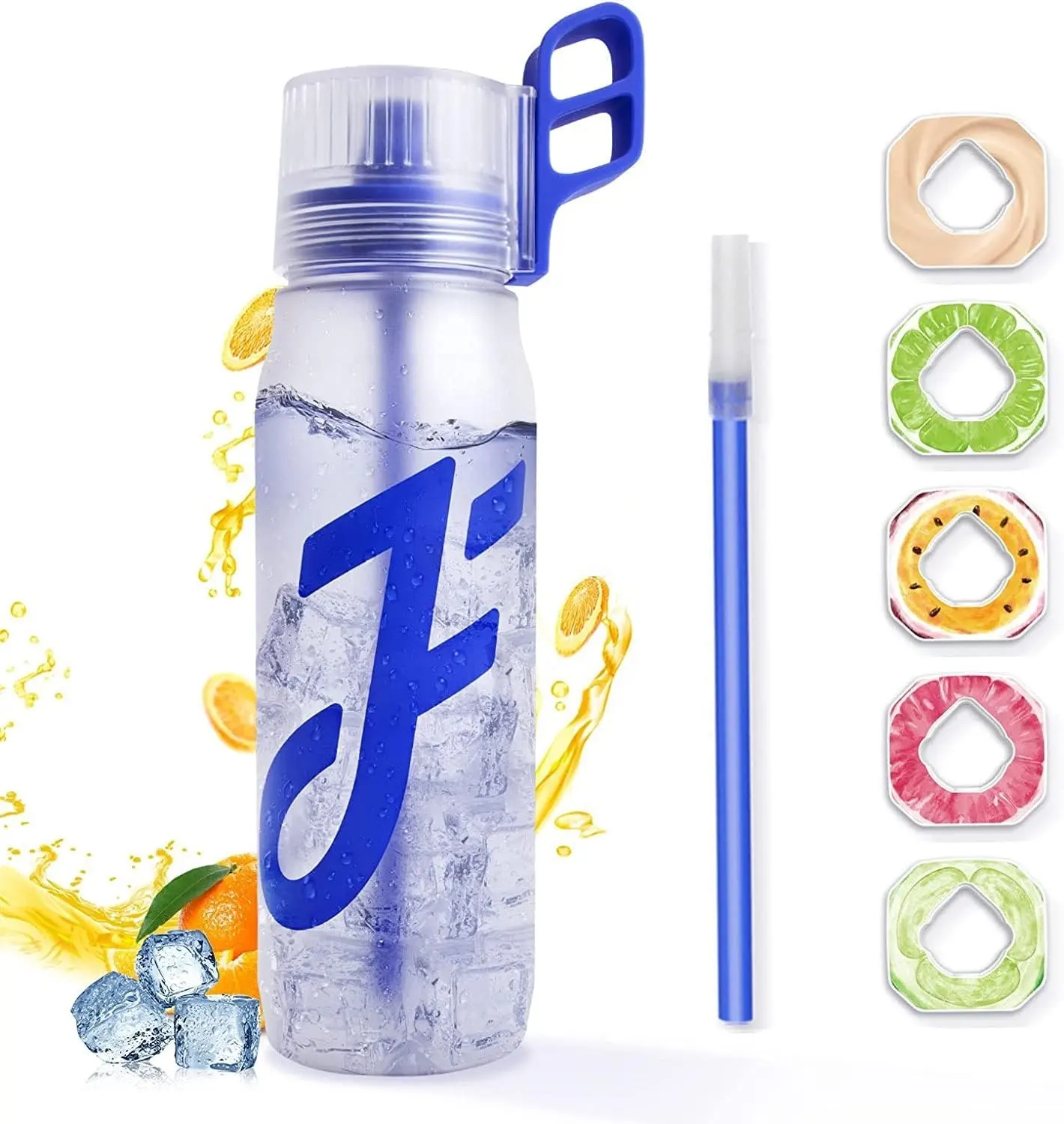 Bouteille d'eau en plastique tritan avec dosette de saveur de défaut, avec logo personnalisé joyfit