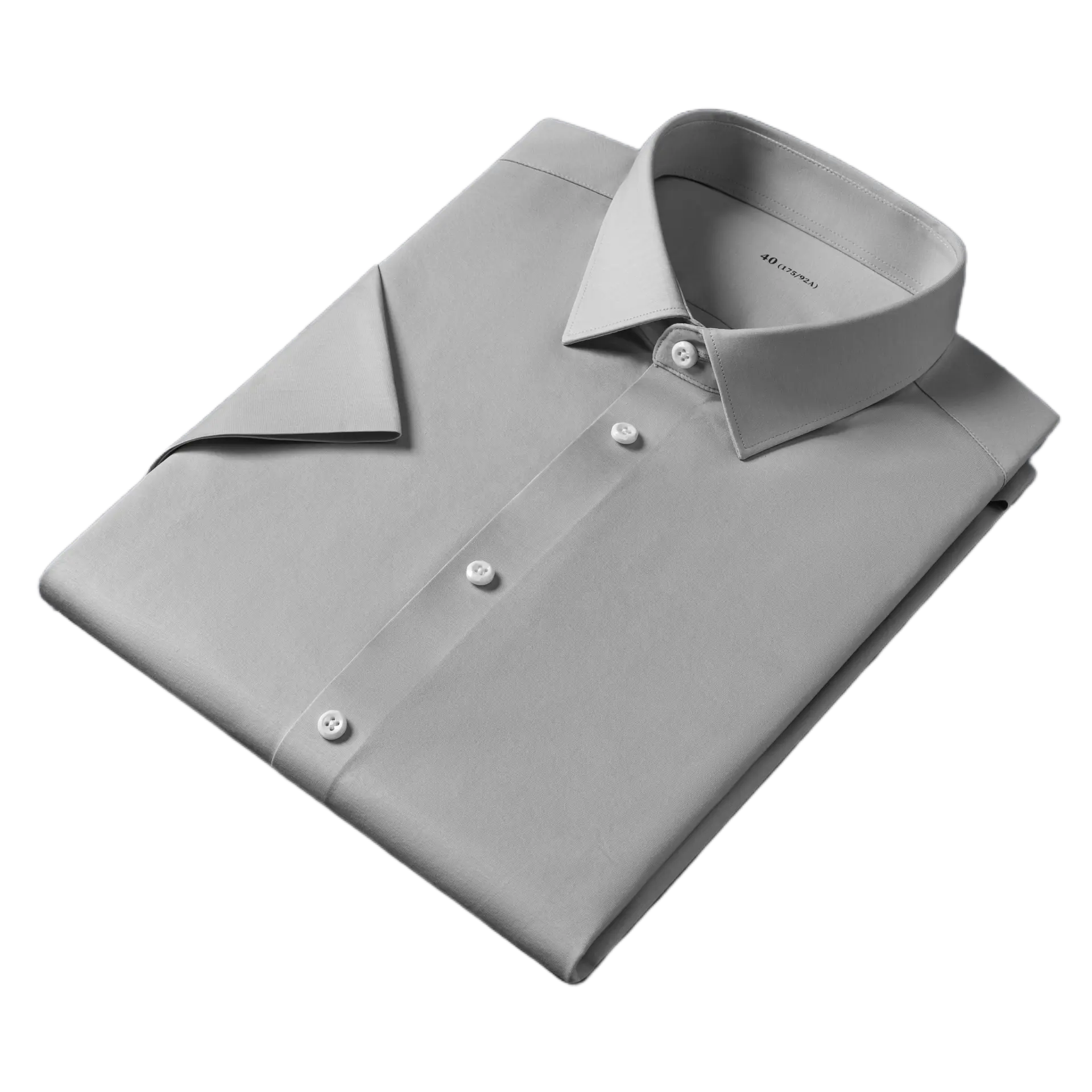 Shangjie 2024, verano, camisa de vestir de oficina ajustada de punto elástico personalizado para hombre, camisa deportiva gris de manga corta de alta calidad