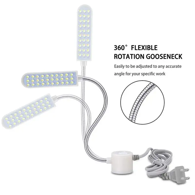 10/20/30 iluminación Industrial LED máquina de coser luces nocturnas hogar con magnético Flexible ajustable para lámparas de trabajo adsorbidas Base