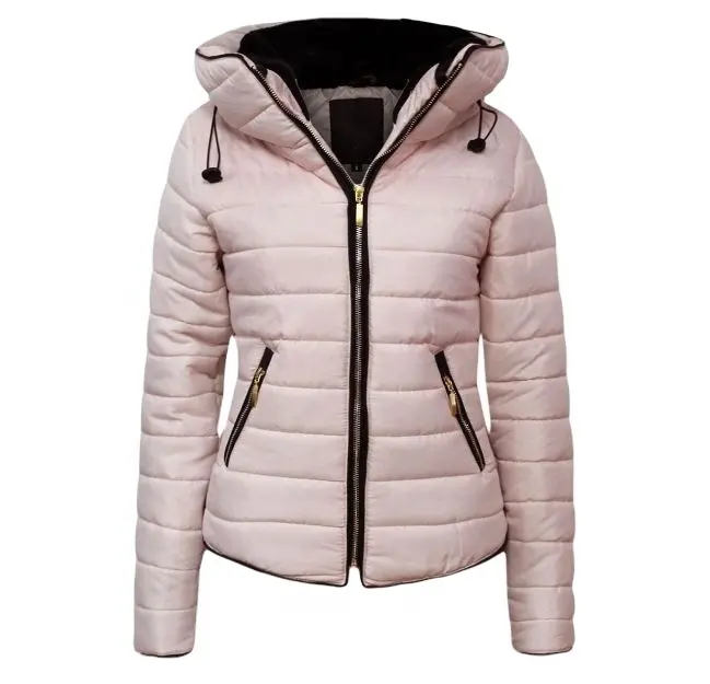 Женское теплое пальто на молнии, с длинным рукавом, однотонная облегающая плотная Повседневная куртка для осени и зимы, 2021