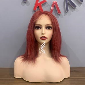 100% 人发蕾丝假发，天然高品质红色假发，适合女性100% 真正的一个捐赠者头发