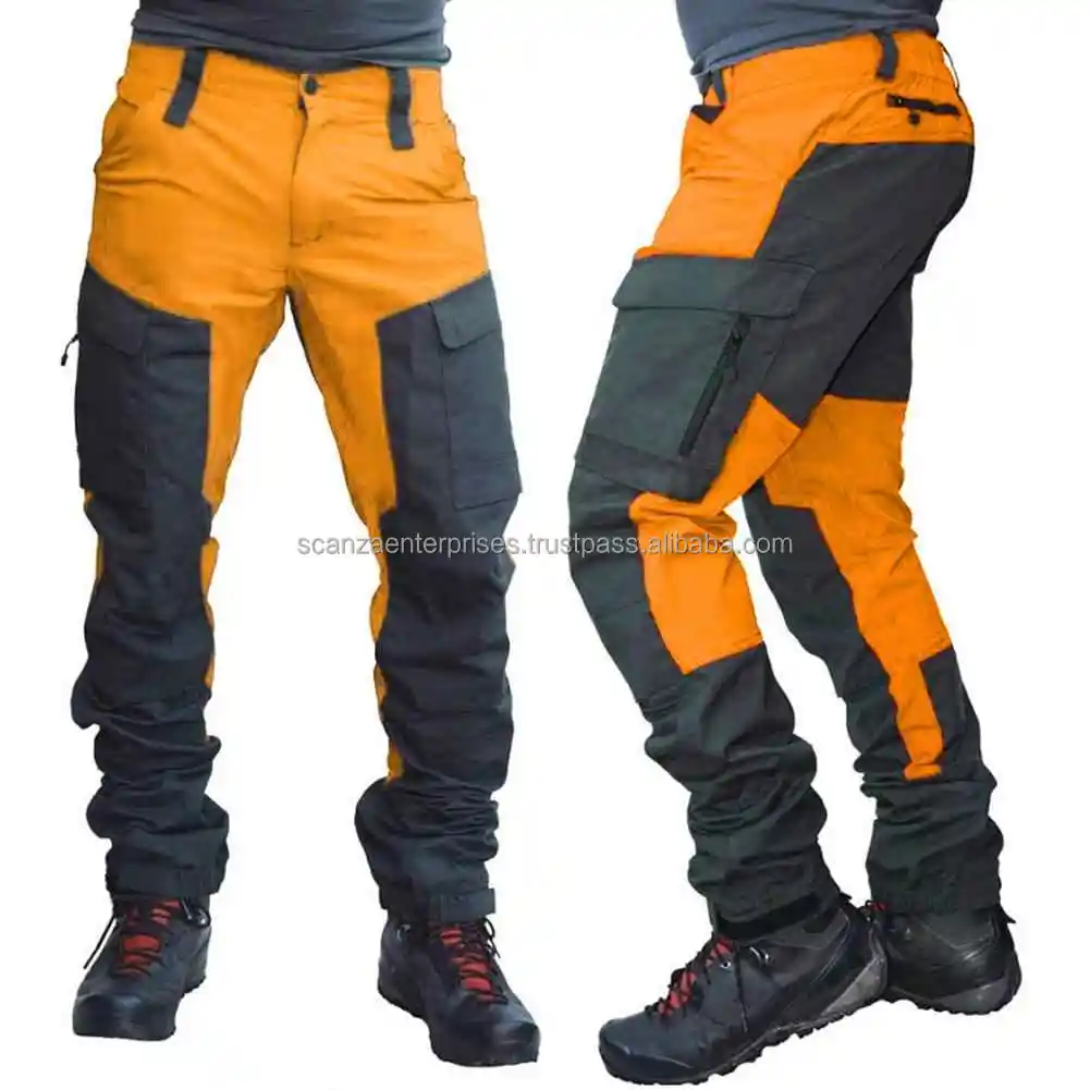 Pantalones de trabajo de carga para hombre, pantalones de chándal con logotipo personalizado, con múltiples bolsillos, para construcción