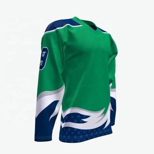 Erkek yüksek kalite tamamen yüceltilmiş buz hokeyi Jersey özel Logo tasarım takım adı eğitim ve spor giyim için gösterilen