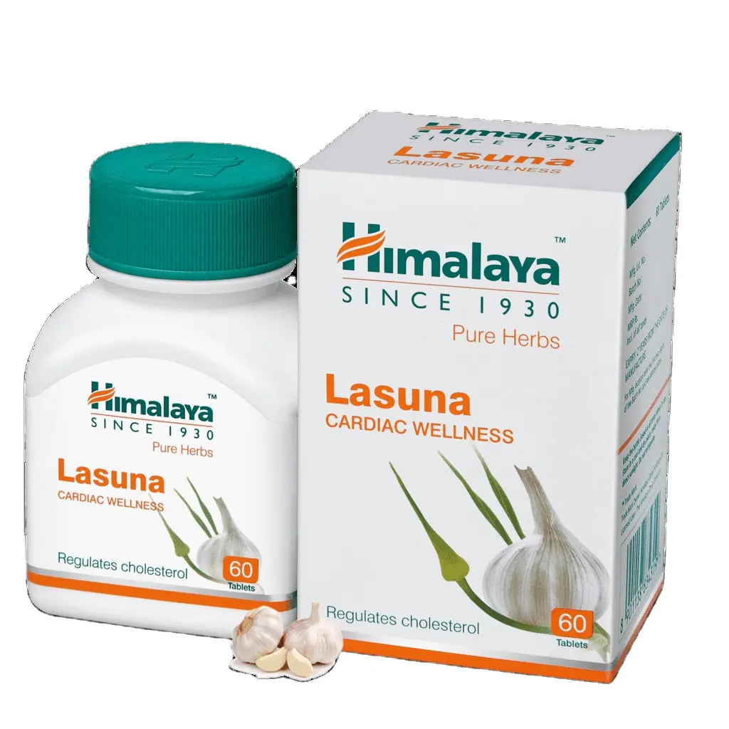 Tableta de hierbas HIMALAYA WELLNESS LASUNA (bienestar cardíaco) 60 tabletas para metabolismo e inmunidad Soporte para la salud del corazón