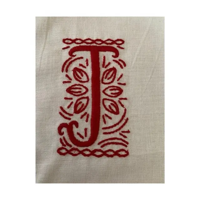 Personalized Colourful Letter J Hand Embroidered Different Size Absorbent Kitchen Cleaning Oil Proof Dish Towels Drop Shipping