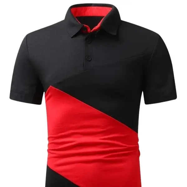 Kaus Sublimasi Bordir Modis Hitam dan Merah Merek Kustom Kaus Olahraga Polo Pria Sublimasi Golf Sublimasi