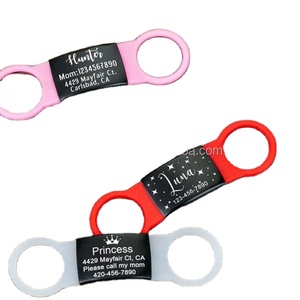 Mèo Dog Tag mề đay đỏ nóng nhất Trái TIM PET ID nhìn vào bên trong cho tên và địa chỉ của tôi - Product Image 1