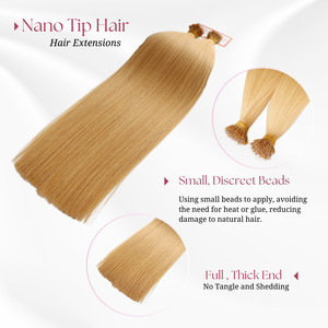 シームレスなナノチップヘアエクステンション100% 人毛マイクロサイズのヒントスムーズな統合OEMサービス - Product Image 6