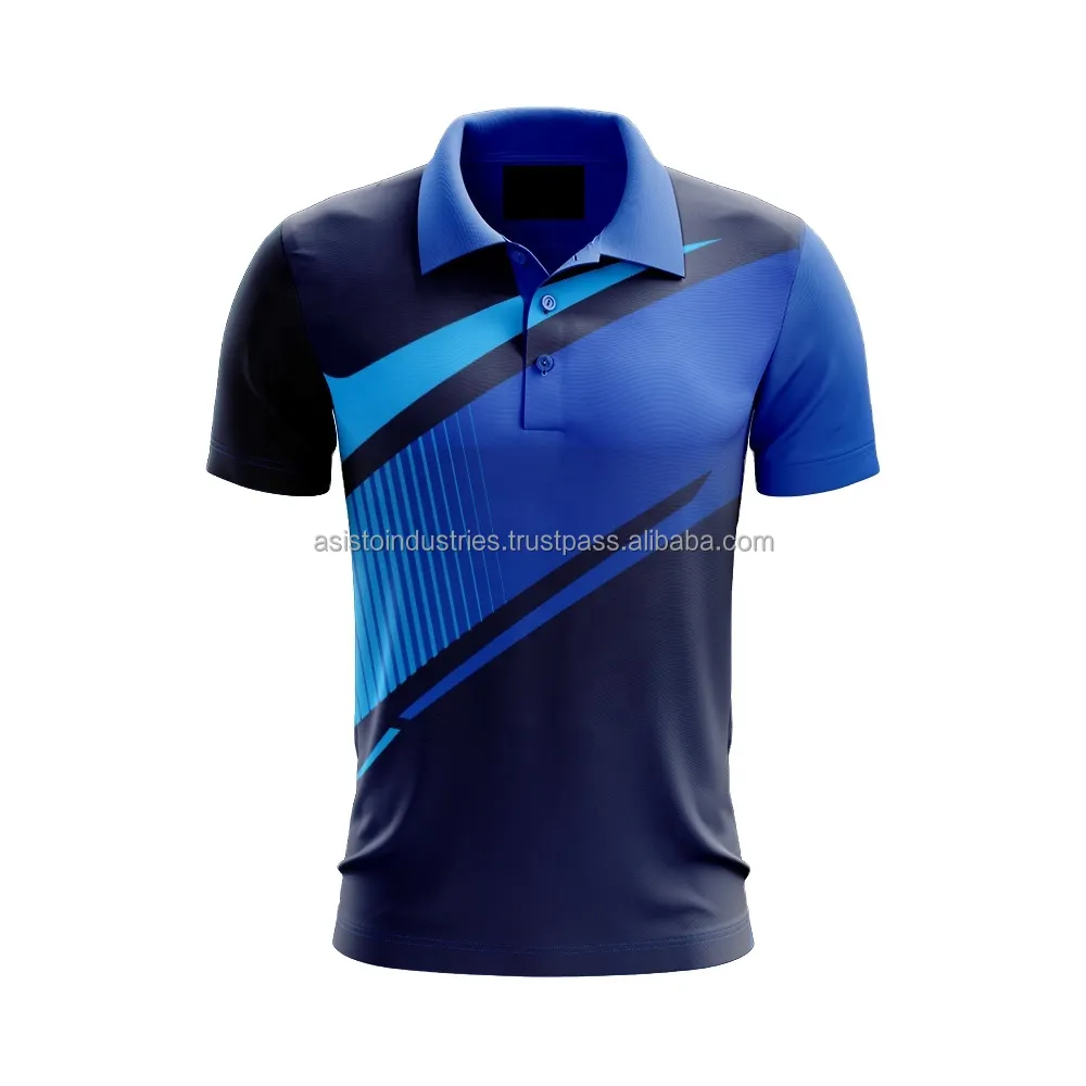 Polo de poliéster para hombre y mujer, camisa con Logo personalizado impreso, cuello de cuchilla, sublimada, OEM