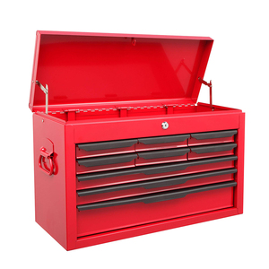 9抽屉超厚高品质专业工具储物盒红色带手柄锁 - Product Image 3