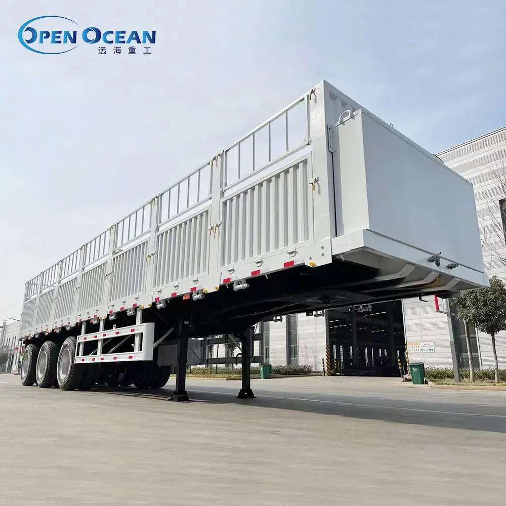 איכות גבוהה 3 צירים 4 צירים גדר קיר צד מטען חצי נגרר חברה בשאנדונג מכירת משאית מטען