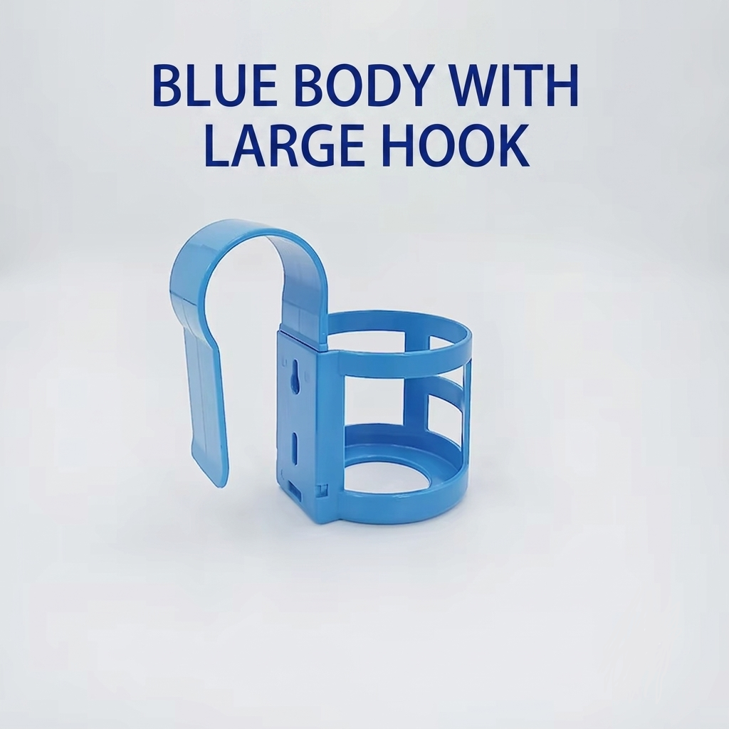 Blue round frame with large hook
