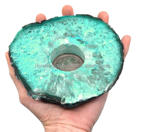 เทียนคริสตัลหินโมราธรรมชาติสีเขียวหยกตกแต่งชาอินทรีย์พร้อมสรรพคุณในการรักษา - Product Image 2