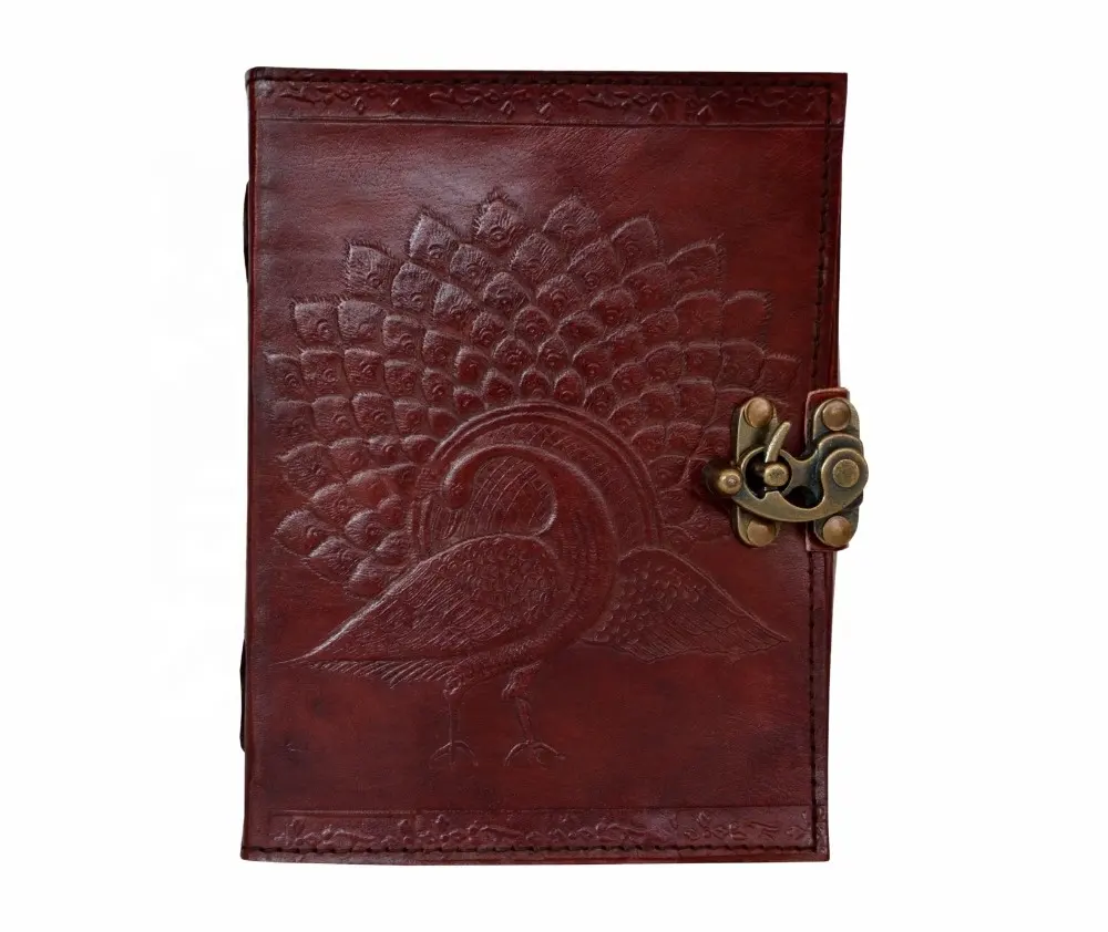 Peacock Book Of Shadows diario in pelle celtica in rilievo nuovo quaderno di Design marrone quaderno di latticini in bianco che scrive libro di poesia