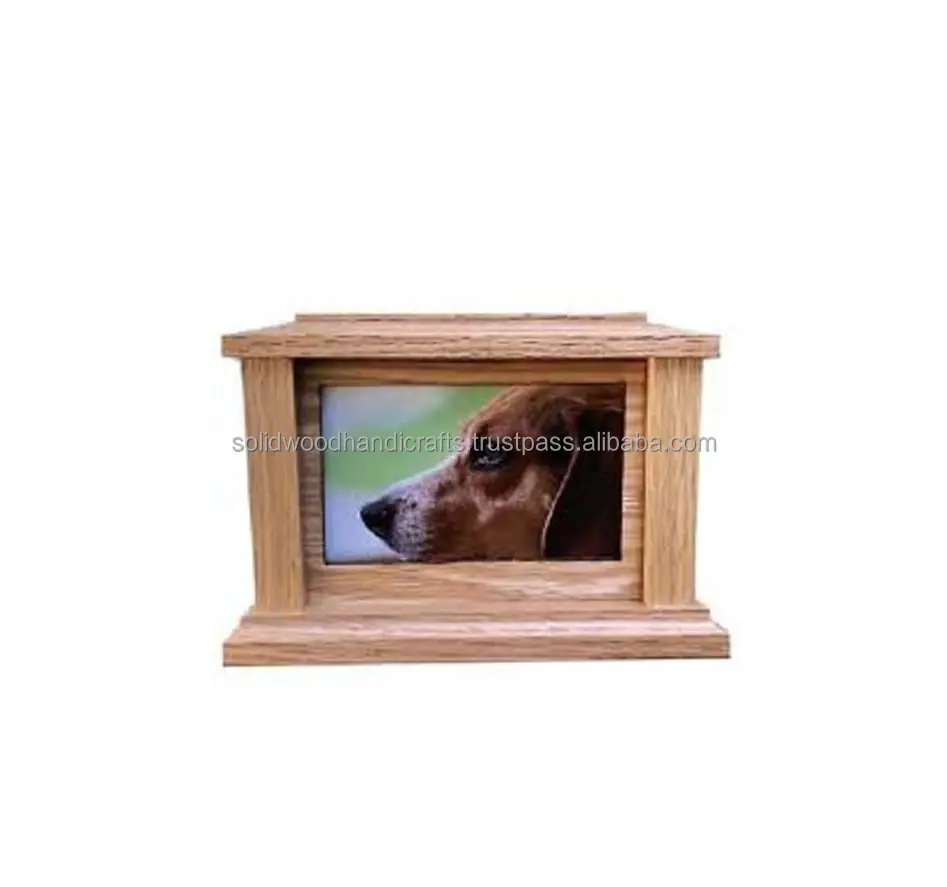 Bearbeitungsdesign Haustier-Cremationsurnen natürliches Holz Indoor Haustier-Kiste Haustier-Stachen Großhandel Haustier-Urnen zu niedrigem Preis
