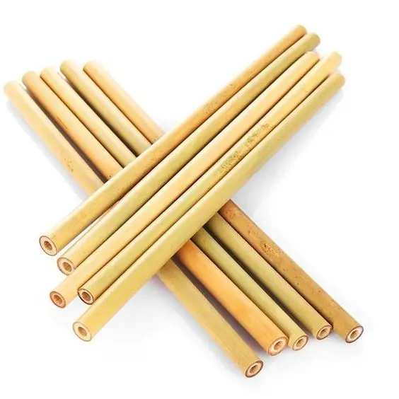 Materiale biodegradabile al 100% paglia di bambù naturale con imballaggio personalizzato cannucce di bambù ecologiche del VIETNAM