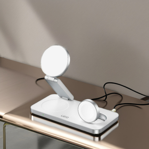 ポータブル3 in 1ワイヤレス充電器磁気電話高速充電ステーション3 in OneスマートウォッチQi2 1 Apple iPhone 16 15用 - Product Image 1