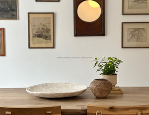 Giấy Thủ Công MACHE Bát 15 inch Thêm lớn nông tàu thấp bàn cà phê Bát tuổi trắng kết cấu Hữu Cơ wabi Sabi nóng - Product Image 3