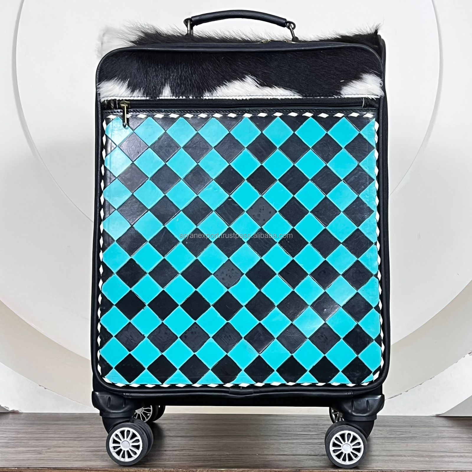 Turquoise & Black Checkered