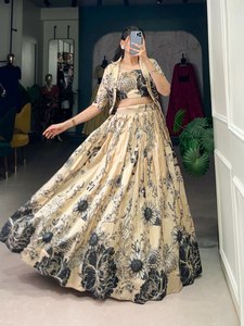 <strong>2025</strong> Buy Make Your Day Special With a Look of Latest Tussar Silk Floral Print <strong>Lehenga</strong> Collection for Women in Wholesale Rate
