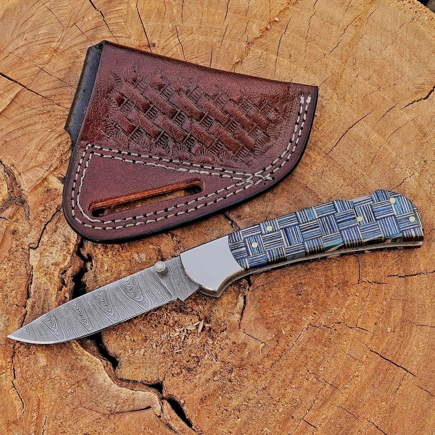 Blue & White Mosaic Wood