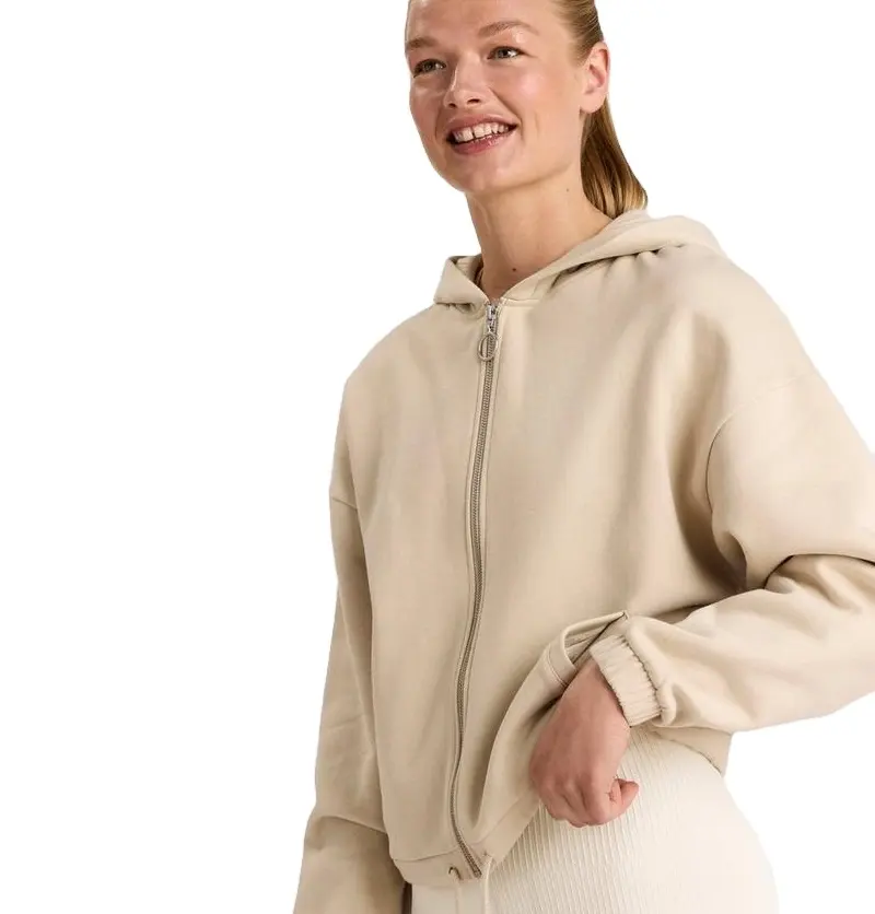 Hoodie Ritsleting Sublimasi Kustom Bulu Domba dengan Logo Merek Anda untuk Pria dan Wanita Hoodie Ritsleting Poliester Wanita Grosir