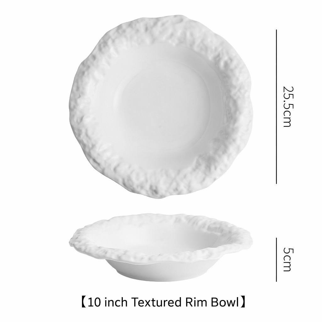 10 inch round stone rim bowl
