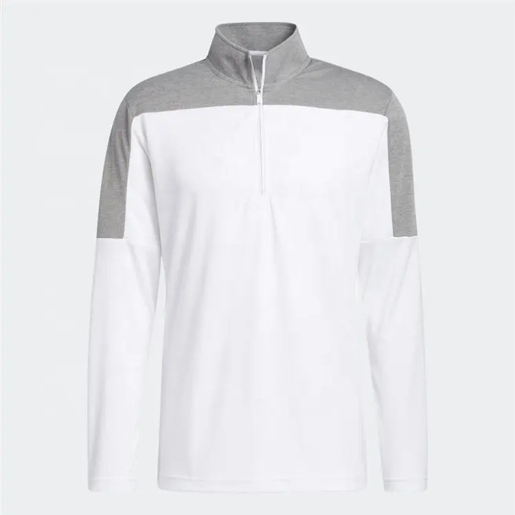 Dos colores Golf Pullover Hombres Slim Fit Manga larga 1/4 Zip Mens Performance Sudadera para hombres Camisa de estilo deportivo