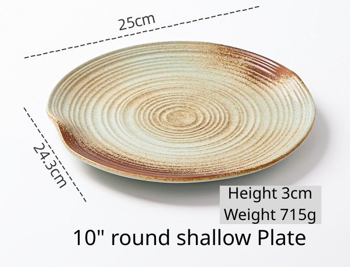 Assiette ronde peu profonde de 10 pouces