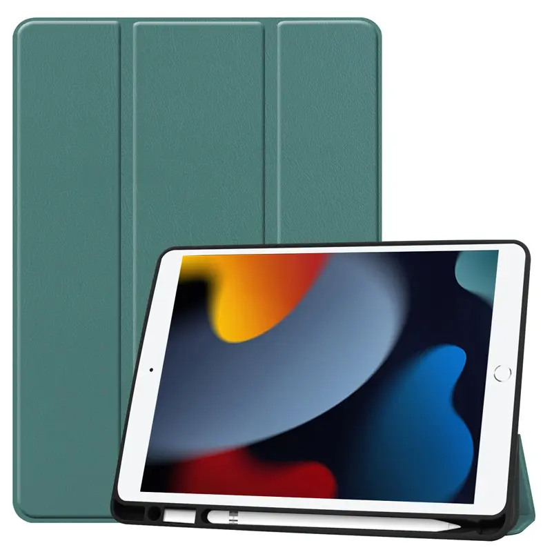 Funda delgada inteligente para iPad 9 2021 10,2 pulgadas 9ª generación TPU contraportada con portalápices