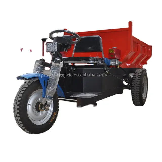 3 Wielen Elektrische Driewieler Motorfiets Open Dumper Truck 3Ton Carrying Cargo Automatische Hydraulische Lifting Systeem Trike