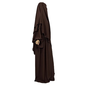אבאיה <span class=keywords><strong>khimar</strong></span> סט 2 חלקים קרפ ג 'ז קרפ בלון שמלת מוסלים נשים dubai יוקרה הסיטונאי ג' ילבאב islamic