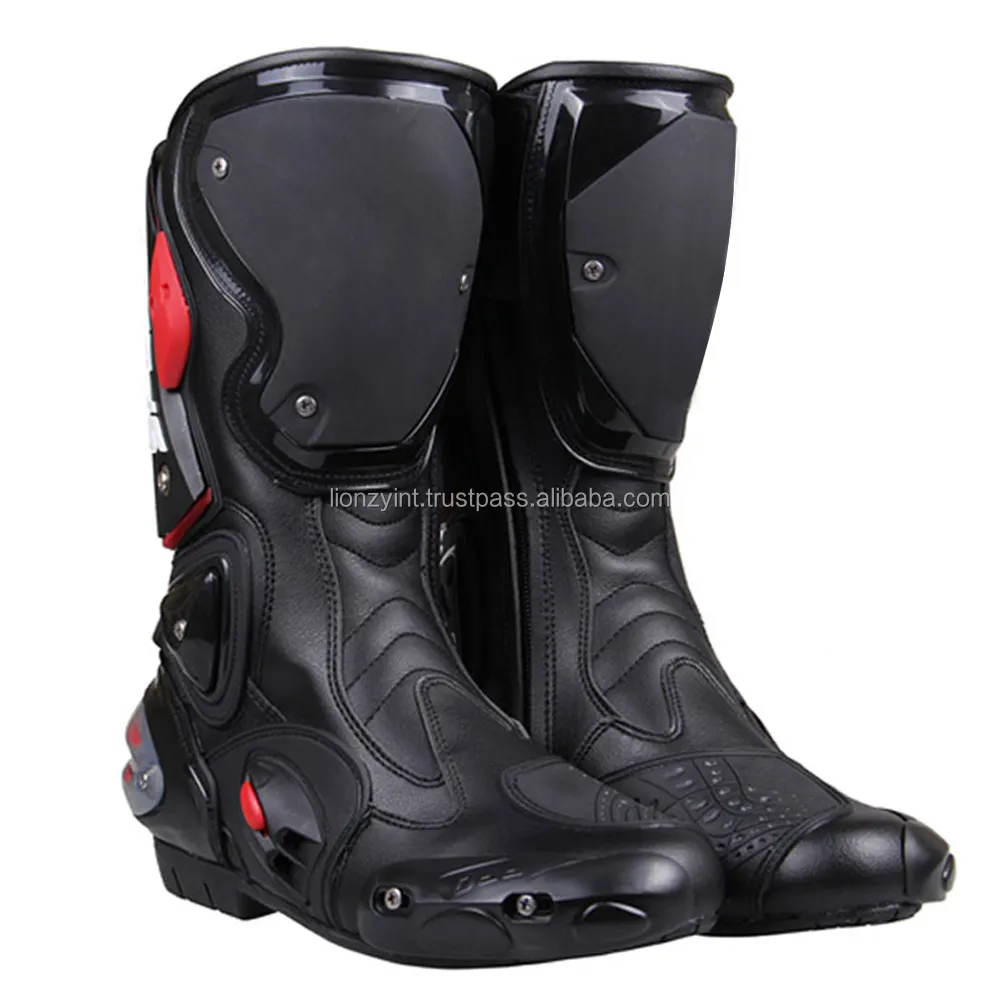 Impermeabile e traspirante sportivo in pelle scarpe da moto Pro biker in pelle Moto stivali da moto da corsa bot motor bike scarpe