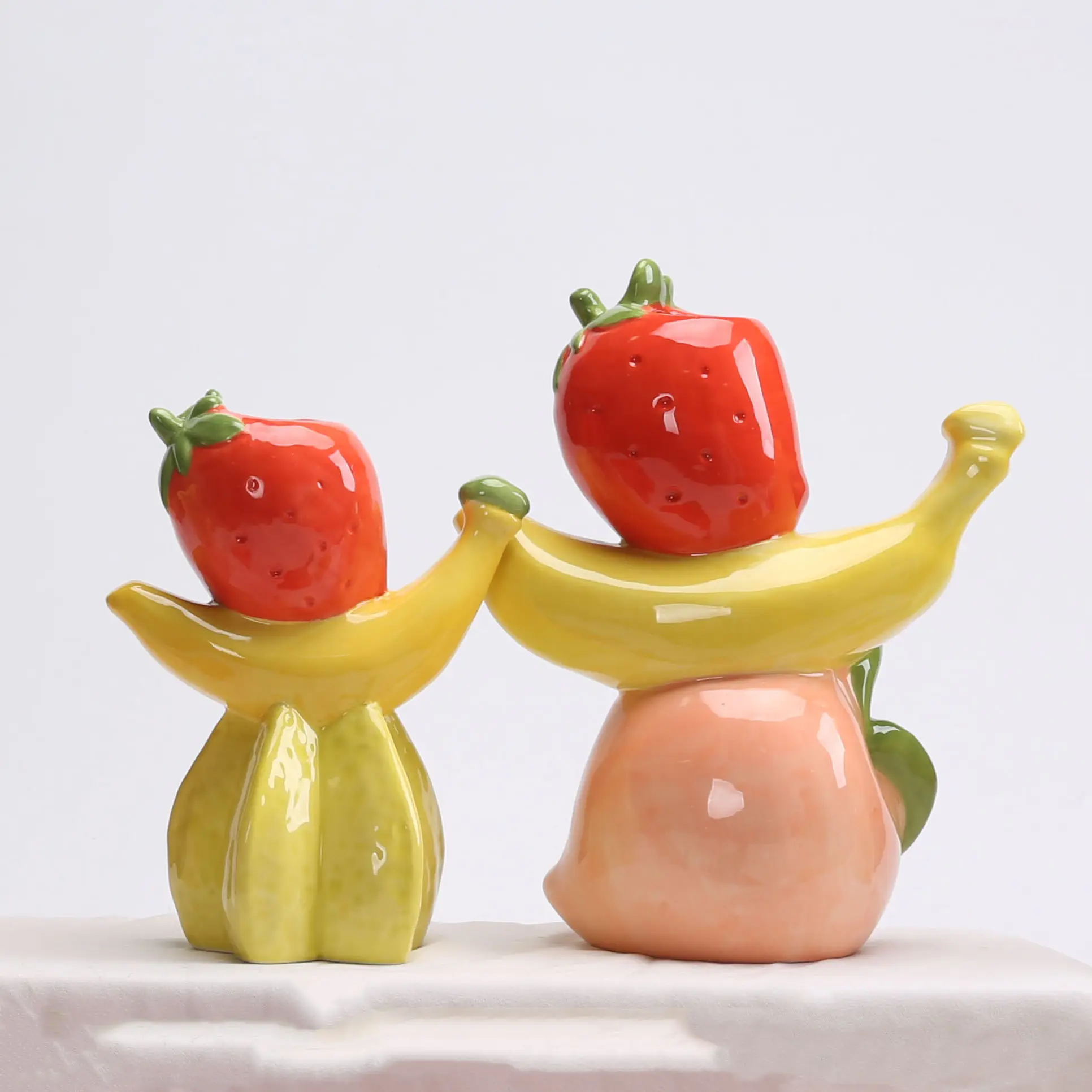 Оптовая продажа керамическая фигурка яблока фарфоровая фруктовая статуя красочная лимонная скульптура уникальный банановый Декор подарок для детей