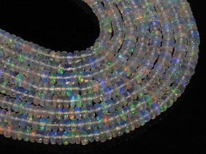 Etiyopya Opal çok yangın pürüzsüz Roundel boncuk takı yapımı için 16 inç Strand 4-5MM yaklaşık doğal taş yeni varış - Product Image 5