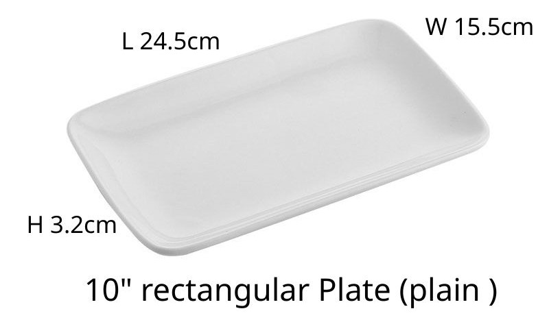 10-inch rectangular Plate (plain)