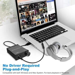 Convertidor de auriculares USB a R/L y 3,5, convertidor de audio de señal digital a analógica para Windows/Mac OS X/PS4 - Product Image 4