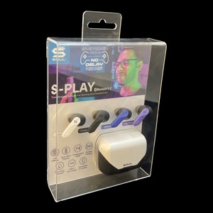 2025 Caixa de embalagem acrílica transparente para AirPods e acessórios eletrônicos: estojo elegante e protetor para armazenamento Earbud