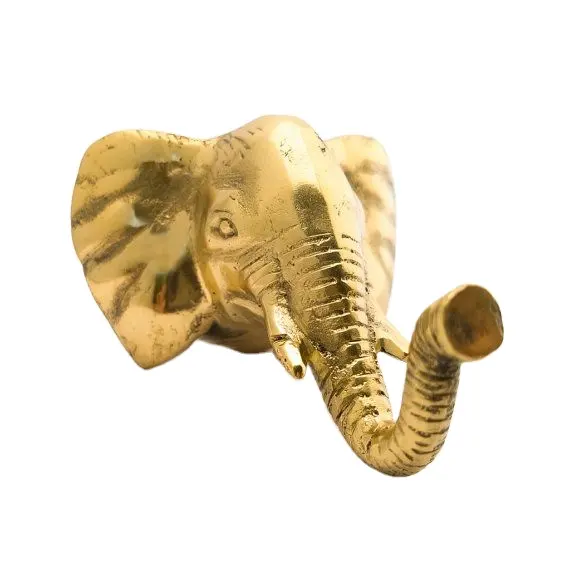 Настенный крючок для одежды в форме слона, латунный металлический настенный декоративный крючок для ванной и элегантные Металлические Держатели