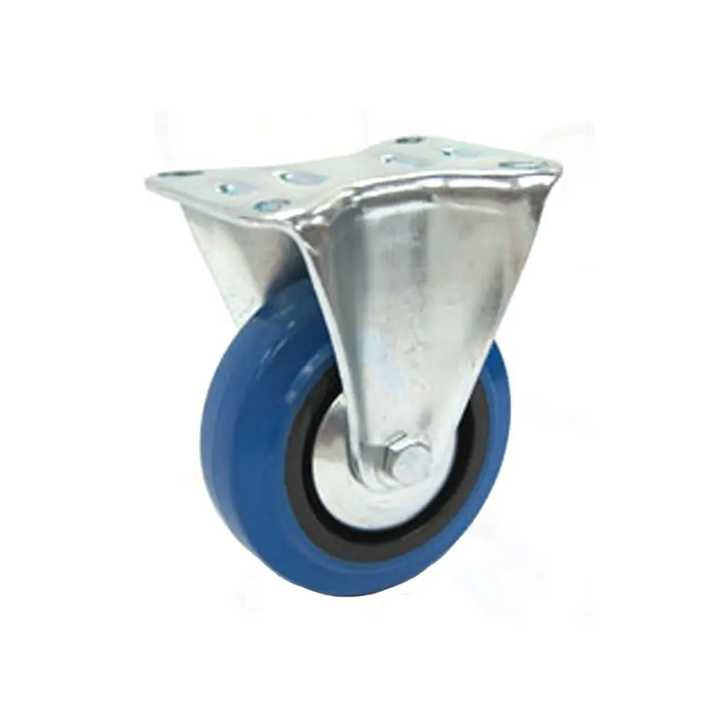 OEM y ODM-placa giratoria de goma de alta elasticidad, rodamiento de doble bola Bloqueable, rueda giratoria Industrial