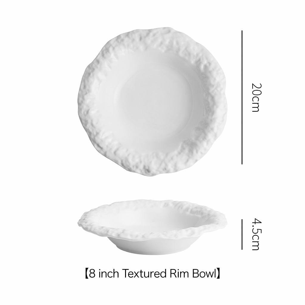8 inch round stone rim bowl
