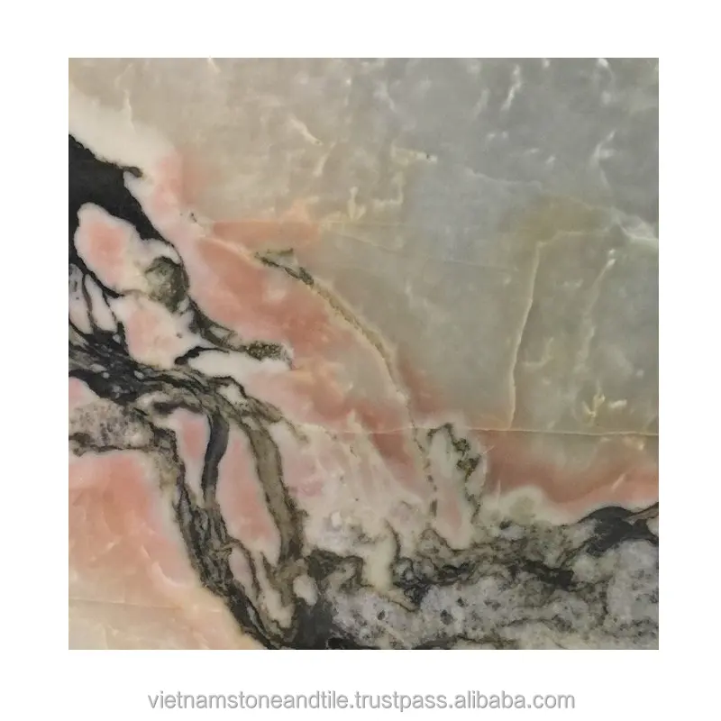 Blocco di marmo italiano di migliore qualità marmo bianco rosa naturale Vien taglio personalizzato su misura lastra dal produttore del Vietnam