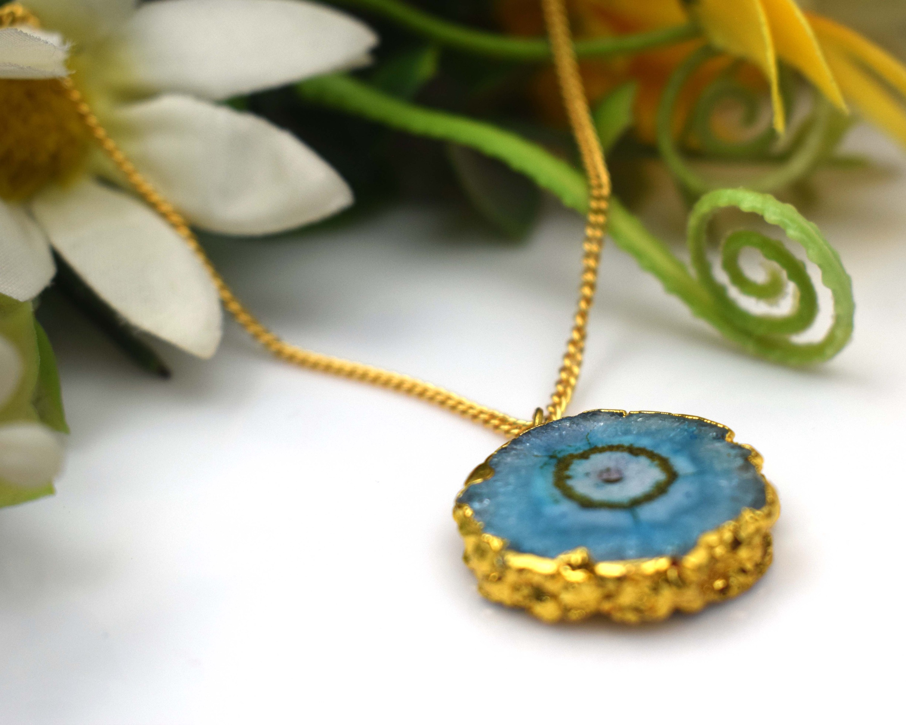 Blue Solar Agate Necklace