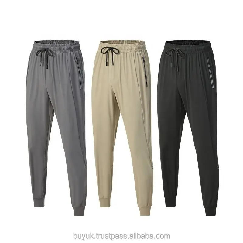 Pantaloni da Jogging con Logo personalizzato pantaloni da Jogging da uomo impilati pantaloni con tasche laterali in cotone di alta qualità per palestra