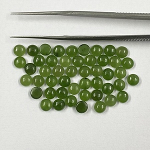 4/5/6/7/8/9/10mm Green Nephrite <strong>Jade</strong> Flatback Round Cabochon Beautiful Natural <strong>Jade</strong> Certified Loose Gemstone at Factory Price - Product Image 1