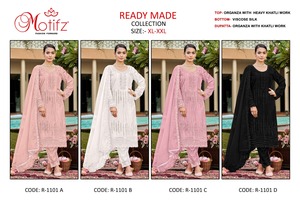Premium Organza Embroidered Shalwar Kameez with Rich Khatli Work Viscose Silk Bottom &amp; Dupatta for Adults for Winter Occasions - Product Image 6