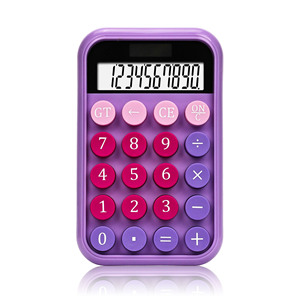 Mechanical Circular <strong>Computer</strong> Button Color Desktop Dual Power Supply 10 Digit Digital Electronic Calculator Office Supplies