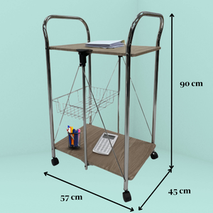Dört tekerlekler ile toptan Modern çelik çay arabası mutfak için hafif ve katlanabilir servis arabası - Product Image 2