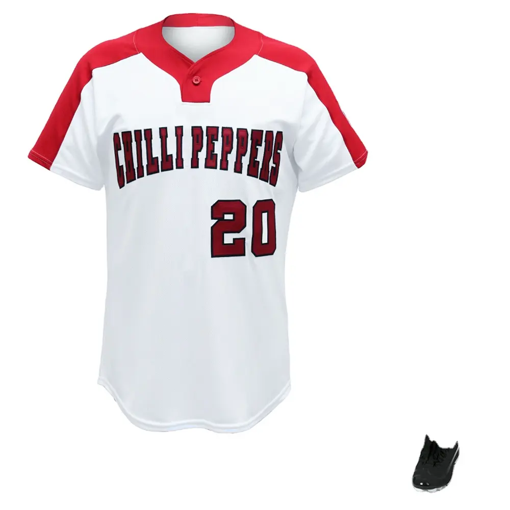 Camisa estampada bordada de baseball, camisa de baseball unisex personalizada com logo anti-técnica